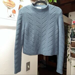 Carve Designs Light Blue Cable Knit Sweater
